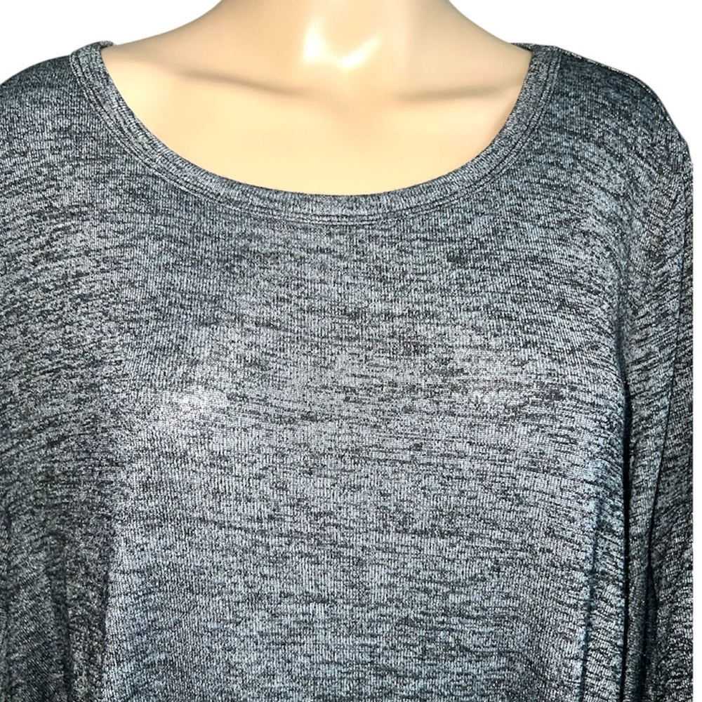 BLOOMCHIC | NWOT CHARCOAL RUFFLE SLEEVE KNIT TOP - Picture 5 of 9
